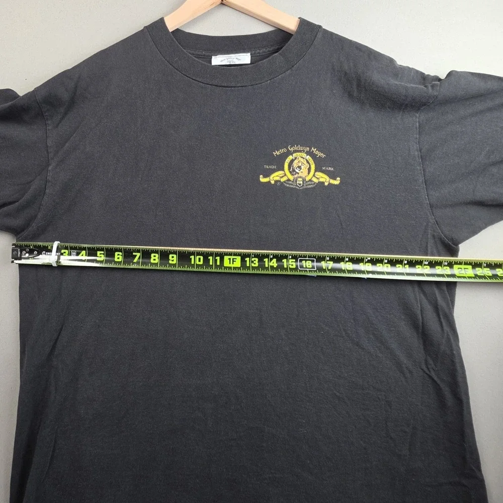 MGM Metro Goldwyn Mayer Vintage Movie Studio Promo Men's XL Black Faded Lion Tee